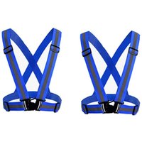 2er-Pack (blau) Reflektierende Sicherheitswesten für Erwachsene/Kinder, gut sichtbare, verstellbare Arbeitswestenjacke, gut sichtbare Sportausrüstung von CSPARKV