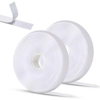Csparkv - 2er-Pack 5 m x 2 cm weißes Klebeband, doppelseitiges selbstklebendes Klettband, starker Kleber, geeignet für Bilderrahmen, Fenster, von CSPARKV