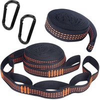 Csparkv - 2er-Pack Hängematten-Aufhängegurte, mit 2 schwarzen Hakenkarabinern, 300 kg Baum-Aufhängeset, orangefarbene Gurte, Zubehör für Camping, Csparkv - 2er-Pack Hängematten-Aufhängegurte, mit 2 schwarzen Hakenkarabinern, 300 kg Baum-Aufhängeset, orangefarbene Gurte, Zubehör für Camping, von CSPARKV