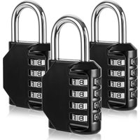 Csparkv - 3-teiliges Code-Vorhängeschloss, 4-stelliges Code-Vorhängeschloss, Schließfach-Vorhängeschloss aus Zinklegierung, Code-Vorhängeschloss für von CSPARKV