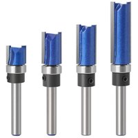 Csparkv - 4 Bündigfräser)Set mit 4 Bündigfräsern mit 6-mm-Schaft – mit Starterring oben – Nutfräser für Holz von CSPARKV