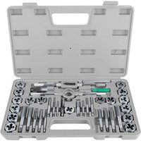 Csparkv - 40-teiliges Gewindebohrer- und Schneideisen-Set M3-M12 Stahl-Schneideisen-Set mit 17 x Gewindebohrern und 17 x Schneideisen von CSPARKV
