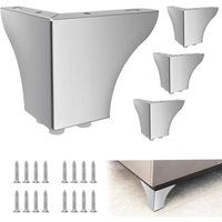 Csparkv - 4er-Set 10 cm Sofabeine aus Metall, moderne, solide Möbelbeine für Couch, Schrank, Tisch (Silber) von CSPARKV