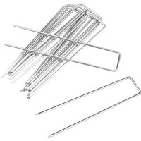 Csparkv - 50 Stück 15 cm U-Garden-Befestigungsnägel aus verzinktem Stahl für Unkrautgewebe, Netze, Kunstrasen, Zelte, Membranen, Silber Csparkv - 50 Stück 15 cm U-Garden-Befestigungsnägel aus verzinktem Stahl für Unkrautgewebe, Netze, Kunstrasen, Zelte, Membranen, Silber von CSPARKV