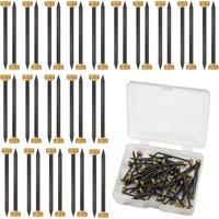 Csparkv - 50 Stück Bilder-Aufhängenägel mit 4 mm Messingkopf zum Aufhängen von Bildern mit schwarzer und gelber Kunststoff-Aufbewahrungsbox – kleine von CSPARKV