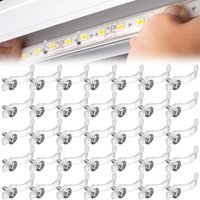 Csparkv - 50 Stück transparenter LED-Streifen-Montageclip, LED-Streifen-Montageclip, mit 50 Schrauben, Silikon-LED-Streifen-Montageclip, von CSPARKV