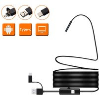 Csparkv - 5M) Endoskop-Schlangeninspektionskamera, Typ-C-Endoskop, Entfernungskamera mit 6 LED-Leuchten für Android-Smartphone und pc, Samsung von CSPARKV