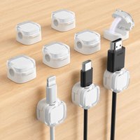 Csparkv - 9er-Pack magnetische Kabelclips, verstellbarer Kabelhalter für Kabelmanagement unter dem Schreibtisch, selbstklebender Kabel-Organizer für von CSPARKV