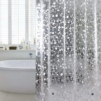 Csparkv - Anti-Schimmel-Duschvorhang, 120 x 180 cm, wasserdichtes eva mit 8 Ringen und magnetischem Bodengewicht, 0,15 mm halbtransparenter Csparkv - Anti-Schimmel-Duschvorhang, 120 x 180 cm, wasserdichtes eva mit 8 Ringen und magnetischem Bodengewicht, 0,15 mm halbtransparenter von CSPARKV