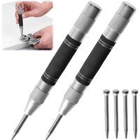 Csparkv - Automatischer Körner, Automatischer Körner 2er Set, Körner, Anreißwerkzeug für Metall, Glas, Holz, Ideal für Heimwerker und Notfälle, Inkl. von CSPARKV