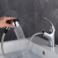 Badezimmer-Wasserhahn mit herausziehbarer Brause und zwei Wasserdurchflussmodi, für Badezimmer-Waschbecken oder Waschbecken, heiß- und Badezimmer-Wasserhahn mit herausziehbarer Brause und zwei Wasserdurchflussmodi, für Badezimmer-Waschbecken oder Waschbecken, heiß- und von CSPARKV
