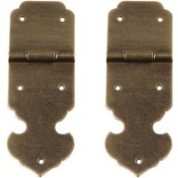 Csparkv - Dekorative Scharniere aus antikem reinem Messing für Möbel, Schubladen, Türen und Schmuckkästchen, 2 Stück (Antike Bronze) von CSPARKV