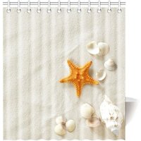 Csparkv - Duschvorhang Orange Seestern Beige Strand Hochwertiges Badezimmer 120 x 180 cm Csparkv - Duschvorhang Orange Seestern Beige Strand Hochwertiges Badezimmer 120 x 180 cm von CSPARKV