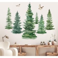 Csparkv - Große grüne Baum-Wandaufkleber, Waldbaum, Vögel, Wandtattoos für Kinderzimmer, Wohnzimmer, Büro, Wanddekoration (h: 95 cm) von CSPARKV