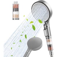 Csparkv - Hochdruck-Duschkopf mit Hartwasserfilter mit 5 Modi, universeller Duschkopf mit starkem Durchfluss und Filterperlen für hartes Wasser mit von CSPARKV