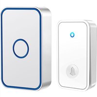 Plug-in-Funkklingel – kabellos ohne Batterie, 60 Melodien, 5 Lautstärkestufen und LED-Blitz, Glockenspiel-Set mit 150 Metern, LED-Blitz von CSPARKV