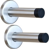 Robuster Türstopper für Fußleisten (42,5 x 92,5 mm) – Set mit 2 Wandtürstoppern – Wandtürstopper aus Edelstahl mit Gummispitze – Wandstopper – von CSPARKV