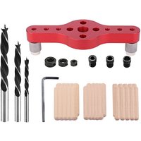 Csparkv - Rot) Selbstzentrierendes Dübelvorrichtungs-Set aus Aluminiumlegierung, 6/8/10 mm Locher-Locator-Positionierer, Holzbearbeitungswerkzeug von CSPARKV