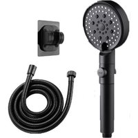Csparkv - Schwarz) Hochdruck-Duschkopf, abnehmbare Handbrause, 6 Modi, Wasserduschkopf, Duschkopf mit 1,5 m Schlauch und Halterung von CSPARKV