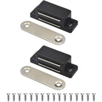 Csparkv - Schwarz, 2er-Pack) Magnetische Schrankverschlüsse, ideal für Schranktüren, Schränke, Schubladen und Fensterläden. Einfach zu von CSPARKV