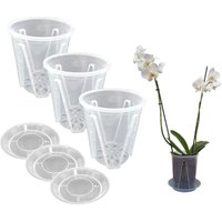 Csparkv - Set mit 3 Orchideentöpfen aus transparentem, starrem Kunststoff. Durchmesser 16 cm von CSPARKV