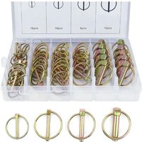 Set mit 50 Lynch-Pins mit Ring für landwirtschaftliche Traktoranhänger, 4 Größen Sicherungsstifte, Sortiment an runden Sicherheits-Clip-Pins Set mit 50 Lynch-Pins mit Ring für landwirtschaftliche Traktoranhänger, 4 Größen Sicherungsstifte, Sortiment an runden Sicherheits-Clip-Pins von CSPARKV