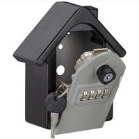 Csparkv - Sicherer Schlüsselkasten in Form eines Hausschlüssels, Notfall-Code-Safe, Key-Wise-Garage, 15x13,5x7 cm, schwarz/grau von CSPARKV