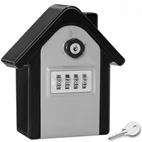 Csparkv - Sicherer Schlüsselkasten in Hausform, Notfallschlüssel, Code-Safe, schlüsselweise Garage, 15 x 13,5 x 5,5 cm, schwarz/grau von CSPARKV