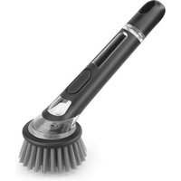 Csparkv - Spülbürste, 8 x 23,5 cm, mit Spülmittelspender, multifunktionale Reinigungsbürste, schwarze Küchenbürste zum Reinigen von Töpfen und von CSPARKV