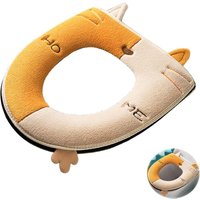Toilettensitzkissen mit Verschluss, waschbare Toilettensitzpolster, Toilettensitzbezüge mit Griff, Katzenmuster, Toilettensitz, passend für die von CSPARKV