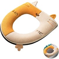 Toilettensitzkissen mit Verschluss, waschbare Toilettensitzpolster, Toilettensitzbezüge mit Griff, Katzenmuster, Toilettensitz, passend für die von CSPARKV
