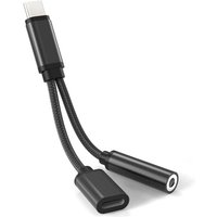 Csparkv - USB-C-Audio-Adapter, 2-in-1, Typ-C-Adapter, Buchse und Ladegerät, kompatibel mit Huawei P40 Pro/P30 Pro/P20, Mate 20 Pro/Mate 30 Pro, Mi Csparkv - USB-C-Audio-Adapter, 2-in-1, Typ-C-Adapter, Buchse und Ladegerät, kompatibel mit Huawei P40 Pro/P30 Pro/P20, Mate 20 Pro/Mate 30 Pro, Mi von CSPARKV