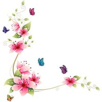 Csparkv - Wandaufkleber weinblumen rosa/rot (62x64 cm) i florale Schmetterlingspflanzen Ast Baum i selbstklebender Wandaufkleber für Wohnzimmer, von CSPARKV