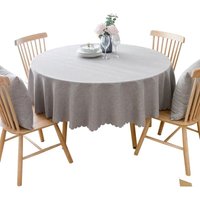 Runde, fleckenabweisende Tischdecke Schützt und verschönert Ihren Tisch Leicht zu reinigen Hellgrau Durchmesser 140 cm von CSPARKV