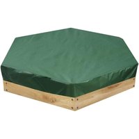 Sandkastenabdeckung (180 x 150 cm) – wasserdicht und staubdicht – für sechseckigen Sandkasten – grün – mit Kordelzug – um eine Kontamination von Sand von CSPARKV