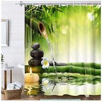Csparkv - Schimmelfester Duschvorhang, Kieselstein-Zen-Druck, Duschvorhang, wasserdichter Stoff, Polyester, 180 cm x 180 cm, Csparkv - Schimmelfester Duschvorhang, Kieselstein-Zen-Druck, Duschvorhang, wasserdichter Stoff, Polyester, 180 cm x 180 cm, von CSPARKV