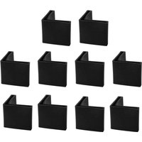 Csparkv - Schwarz 25 mm x 25 mm 10 Stück Kappe Stuhlfüße Winkeleisen L-Form Möbel Tischpolster Endkappe Eckenschutz Kunststoff von CSPARKV