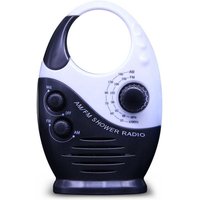 Schwarzes wasserdichtes Duschradio, tragbares Mini-AM-FM-Duschradio mit einstellbarer Lautstärke, Radio mit Griff oben, geeignet für von CSPARKV