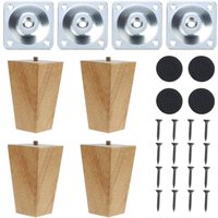 Csparkv - Set mit 4 quadratischen, konischen Möbelbeinen, Massivholzbeinen für Möbel, Schränke, Ottomanen, Sofas, Kommoden von CSPARKV