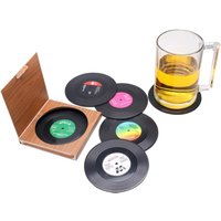 Untersetzer-Set mit 6 Stück, Vinyl-Schallplatten-Untersetzer (lp), rutschfeste Untersetzer im Retro-Stil für Tassen, Kaffee und Getränke - Csparkv von CSPARKV