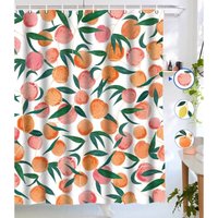 Wasserdichter Duschvorhang aus Stoff mit 12 Haken, durchgehendes Obstmuster, 180 x 180 cm - Csparkv von CSPARKV