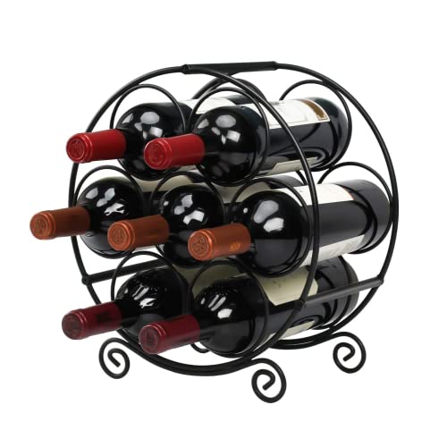 CSPone Weinregal Metall Schwarz Flaschenregal Wine Rack Weinflaschenhalter Schrank Shelf Weinhalter WeinstäNder Klein 7 Flaschen von CSPone