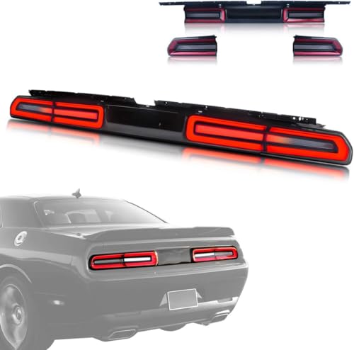 CSRBOOMEE Auto-Rücklicht für Dodge Challenger 3rd Generation Coupe 2008-2014, Stoßfester Auto-Rücklicht-Ersatz,Red A Pair von CSRBOOMEE
