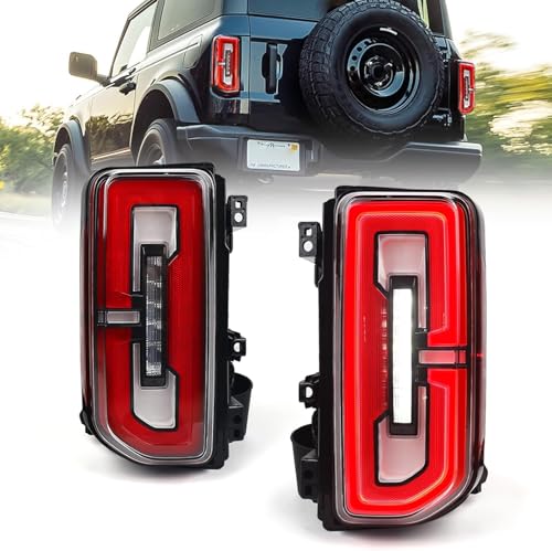 CSRBOOMEE Auto-Rücklicht für Ford Bronco 2020-2023, Stoßfester Auto-Rücklicht-Ersatz,Red A Pair von CSRBOOMEE