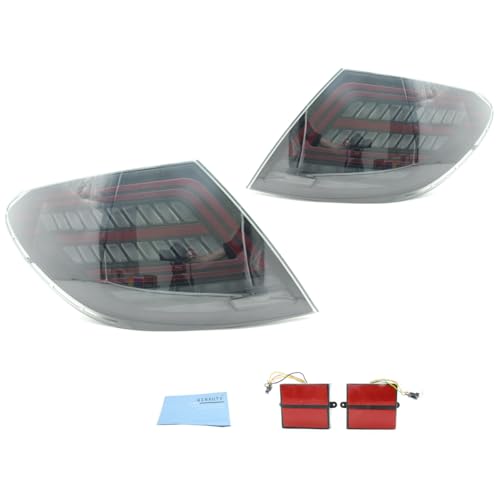CSRBOOMEE Auto-Rücklicht für Mercedes-Benz BZ C-Class W204 2007-2014, Stoßfester Auto-Rücklicht-Ersatz,Smoked Black A Pair von CSRBOOMEE