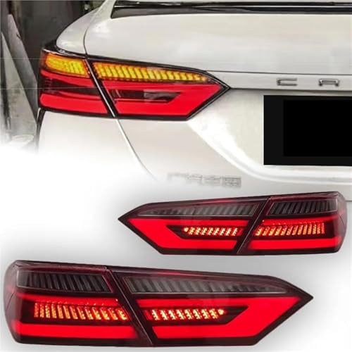 CSRBOOMEE Auto-Rücklicht für Toyota Camry 8th Generation 2018-2021, Stoßfester Auto-Rücklicht-Ersatz,Smoked Black A Pair von CSRBOOMEE