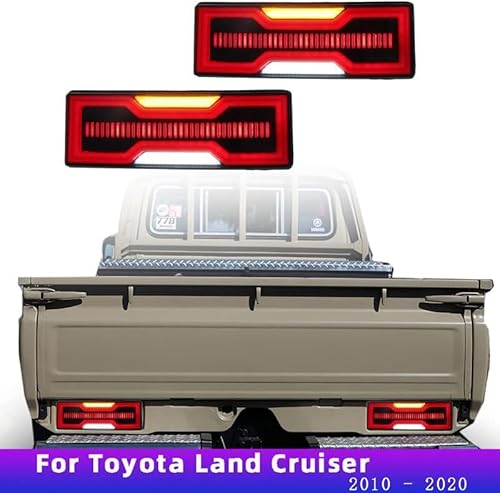 CSRBOOMEE Auto-Rücklicht für Toyota Land Cruiser FJ 2010-2020, Stoßfester Auto-Rücklicht-Ersatz,Red A Pair von CSRBOOMEE