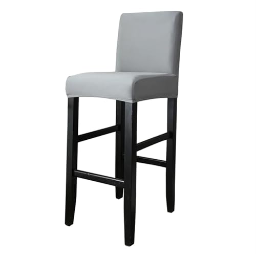 CSSHNL Barhockerschoner 1/2/4 Stück Stretch Barhocker Stuhlhussen Thekenhocker Pub Esszimmerstuhl Hussen Elastische Cafe Barhocker Armlose Sitzauflage(Light Gray,2 PCS) von CSSHNL