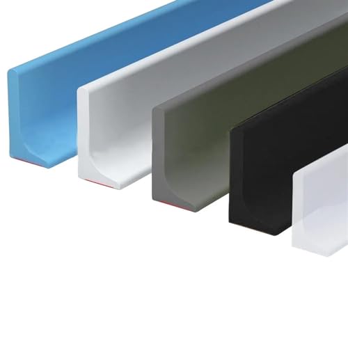 CSSHNL duschkabinen dichtungen 50/100/200/300cm Badezimmer Retention Wasser Barriere Streifen Becken Wasser Stopper Wasser Halte Streifen Trocken & nass Trennung Streifen Bar(Black L Form,About 2m) von CSSHNL