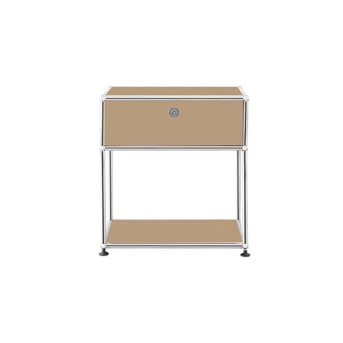 CSSHNL nachttisch Nachttisch Vintage Modular Edelstahl Lagerschrank for Schlafzimmer Kleine Räume(Khaki A) von CSSHNL
